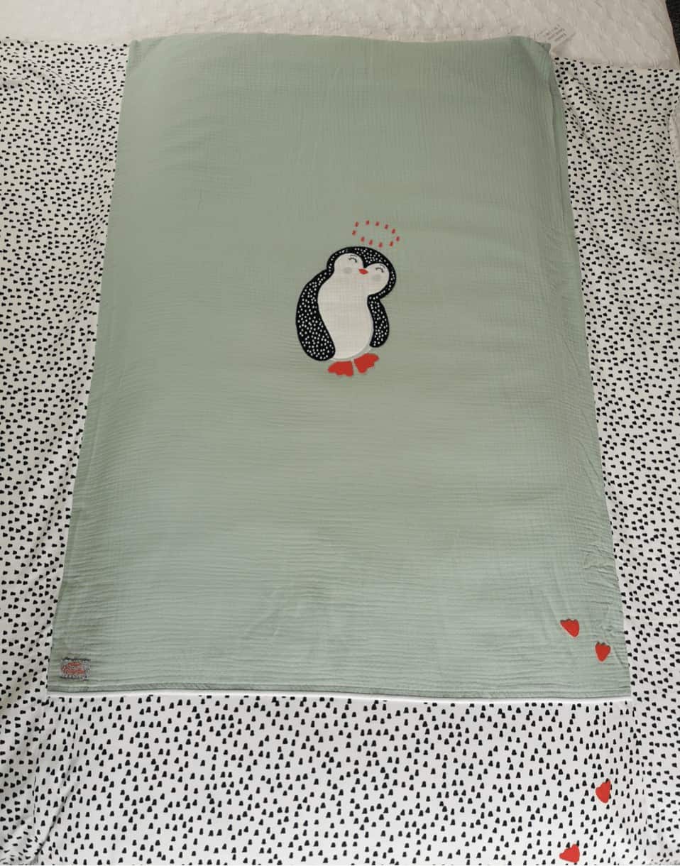 Edredon Gaze De Coton Vert Pingouin