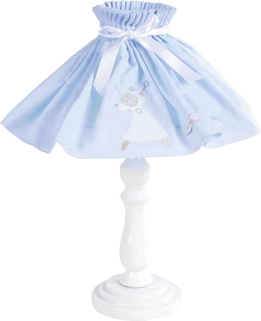 Lampe De Chevet Garçon Broderie Ange Bleu - Maison Nougatine