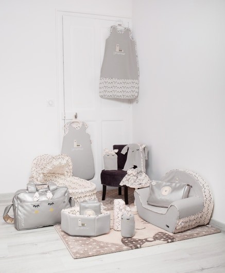 Sac A Langer Lamamour Gris Maison Nougatine