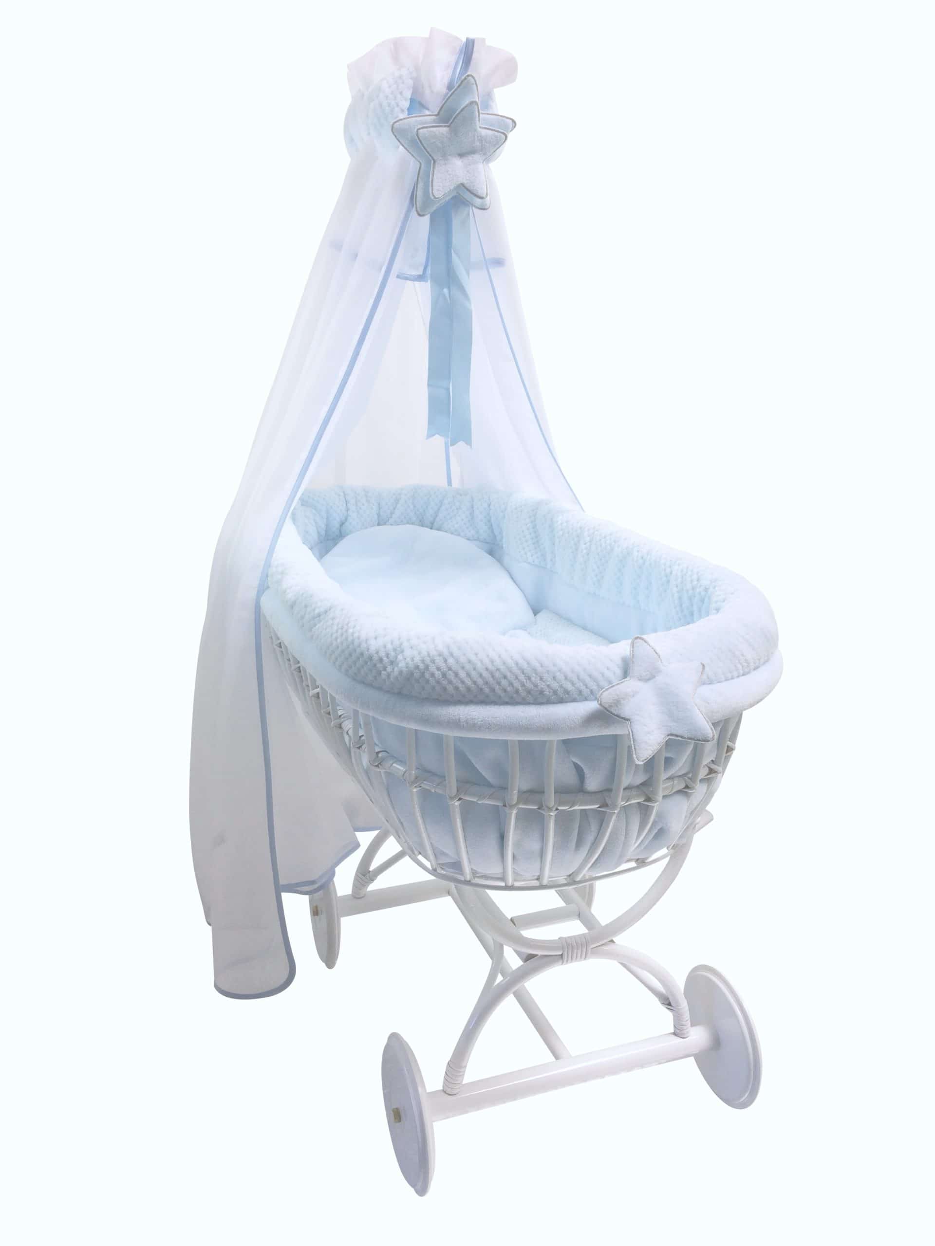 Berceau Rotin Beryl Bleu Maison Nougatine