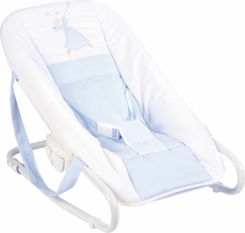 Transat bébé Coton Blanc/Bleu Ange - Maison Nougatine