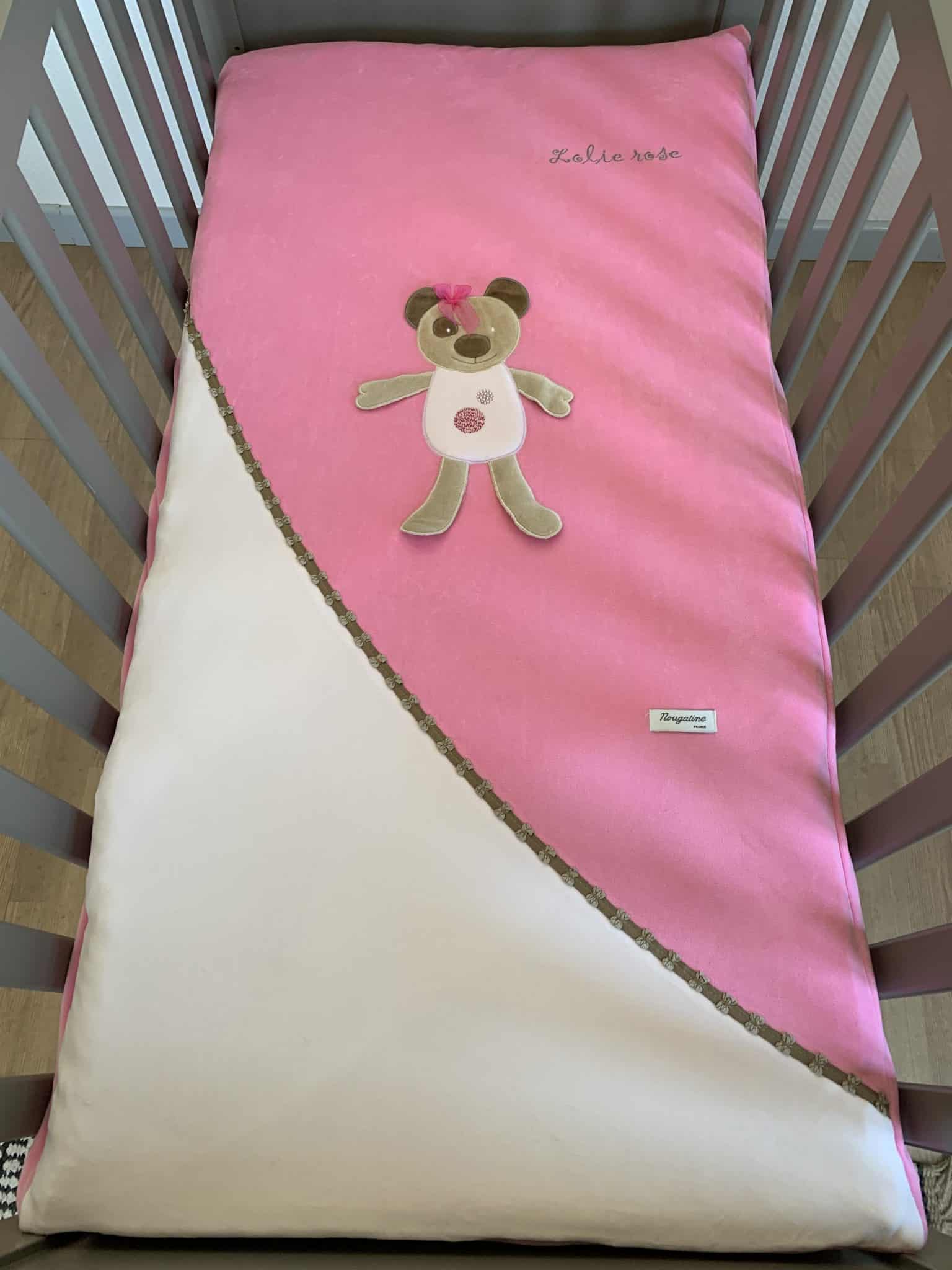 Edredon Ourson Lolie Rose - 60X120 SANS COUETTE