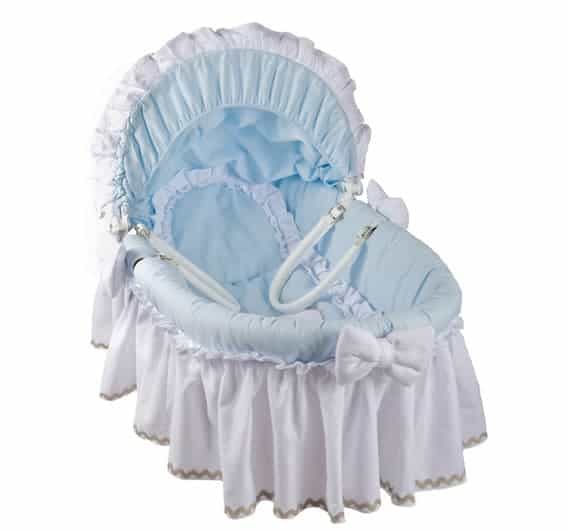 Transat bébé Coton Blanc/Bleu Ange - Maison Nougatine