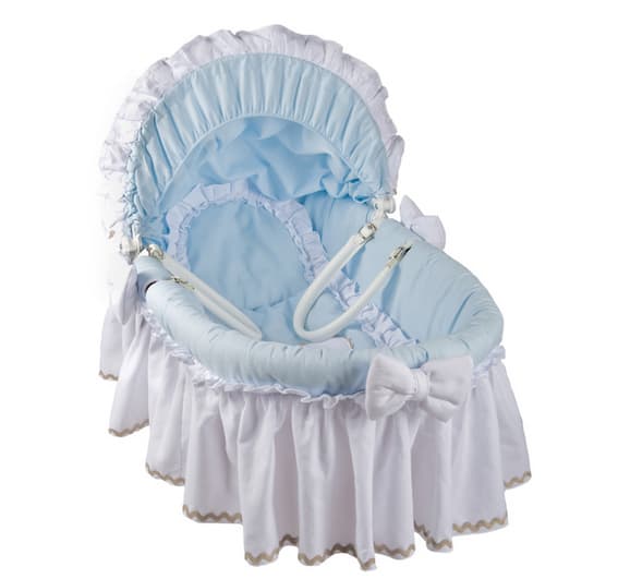 Couffin bébé Tissu Blanc/Bleu Thomas