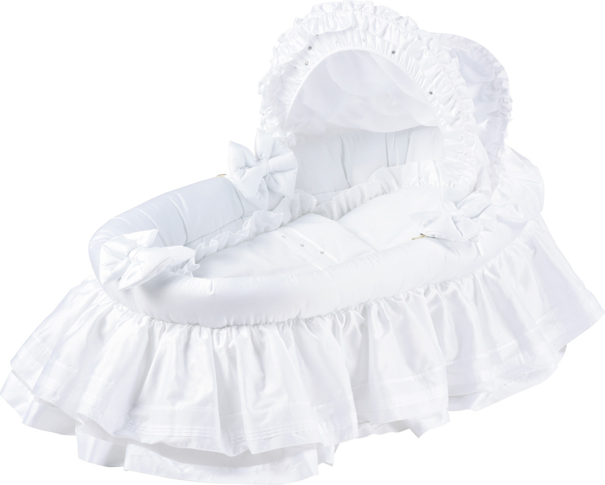 Couffin bébé Garçon Tissu Coton Ange Bleu - Maison Nougatine