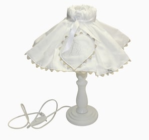 Lampe De Chevet Tissu Coton Blanc Emma