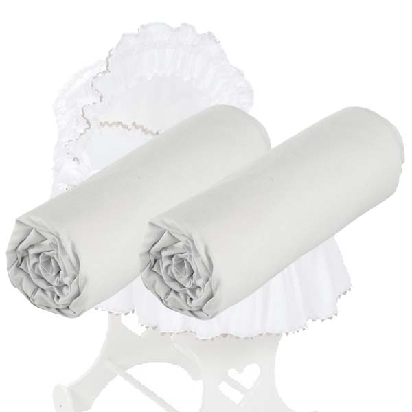 Drap housse blanc en 2 exemplaires pour tous couffins Maison Nougatine