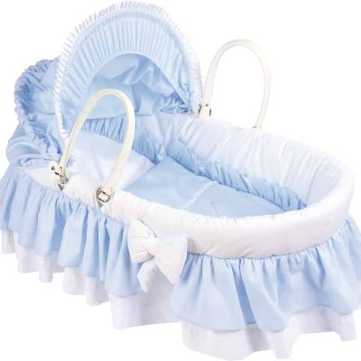 couffin osier blanc et bleu maison nougatine