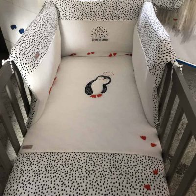 Édredon bébé Gaze De Coton Pingouin Blanc