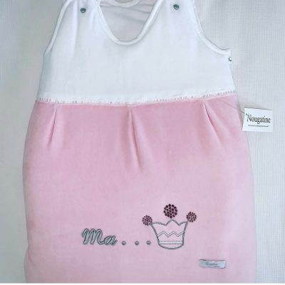 gigoteuse fille velours rose et blanc