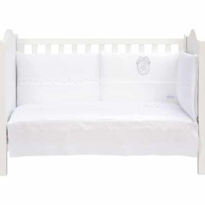 Tour de Lit Bébé Blanc / Gris Collection Pure